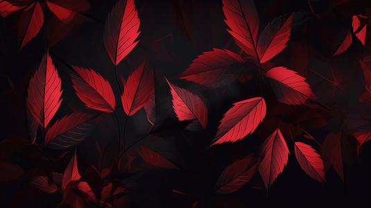 红黑相间的叶子插图