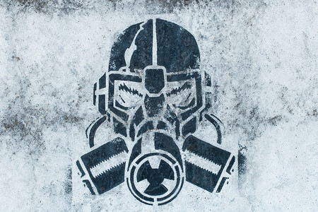 气体危险战争面具辐射军事核毒化学生态壁画