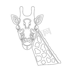 长颈鹿的手绘抽象肖像，用于纹身、标志、墙壁装饰、T 恤印花设计或外套。