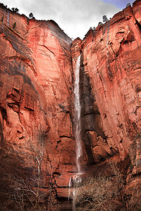 Sinawava 瀑布红岩墙锡安峡谷国家寺