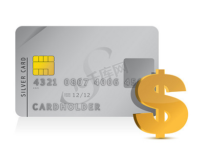 金融插画摄影照片_信用卡和美元符号插画设计