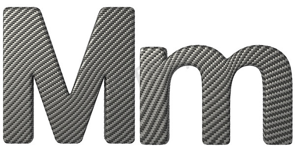 碳纤维字体M大小写字母