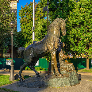 雕塑哥萨克马迈在基辅，乌克兰