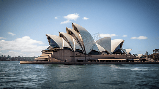 水体摄影照片_悉尼歌剧院白天靠近水体