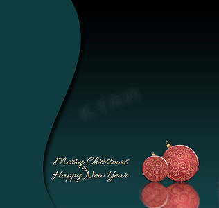优雅的圣诞背景，挂着 gtrrn 红色的球