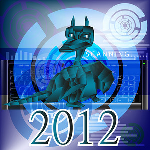 深蓝色梦幻般的龙象征 2012 年新年。