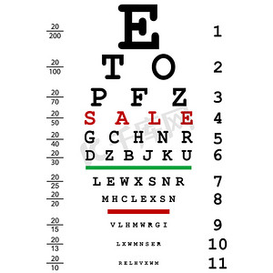 视力损伤摄影照片_医生使用的光学眼测试的销售广告