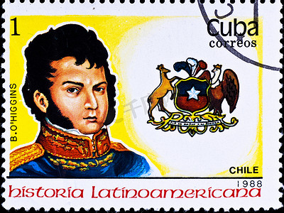 军政府摄影照片_邮票显示智利总督 B. OHiggins