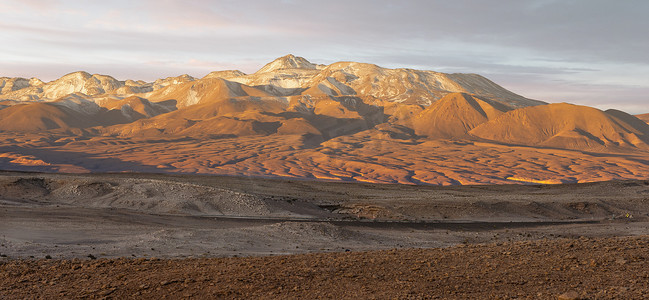 月亮谷的日落 Moon Valley 靠近智利圣佩德罗德阿塔卡马。