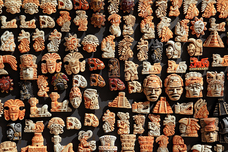 丛林中的玛雅墨西哥木工艺品