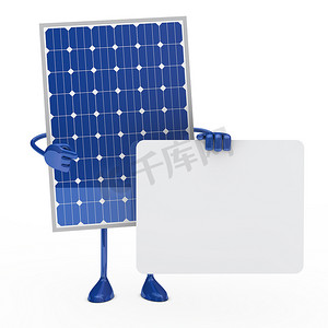 蓝色太阳能电池板图