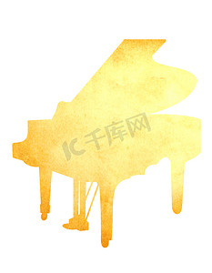 Grunge 图像的钢琴从孤立的旧纸