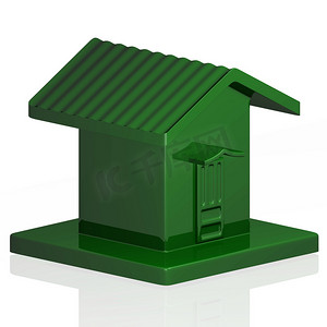 小房子的绿色塑料模型