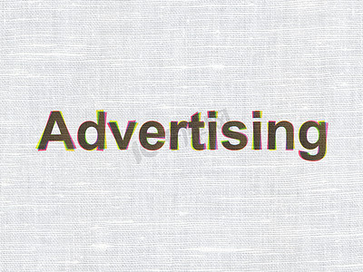 营销理念： 织物纹理背景上的广告