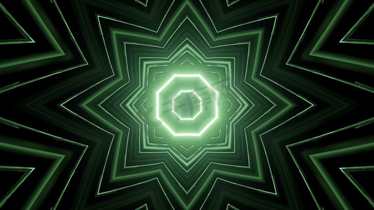 几何绿色背景摄影照片_几何绿色迷宫的 3d 插图