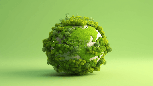 保护地球保护环境背景图片_绿色3D立体地球保护节能环保