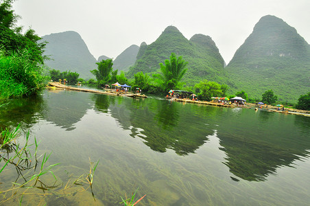 Guilin Li river Karst mountain landscape in Yangshuo