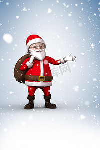 卡通红色喜庆摄影照片_卡通圣诞老人的复合形象