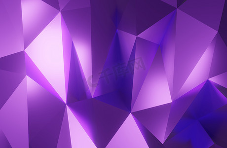 抽象几何图案背景多边形三角形背景紫色 3d 渲染