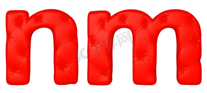 豪华红色皮革字体 M N 字母