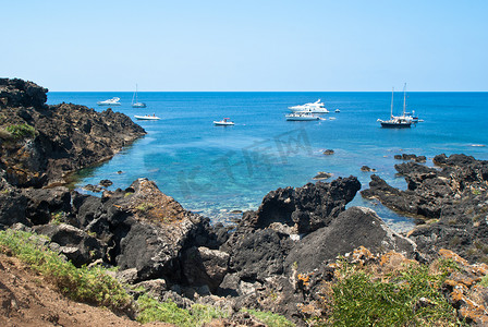 莫比乌斯环设计摄影照片_西西里岛尤斯蒂卡岛的海滩