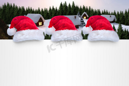 海报合成摄影照片_海报上圣诞老人帽子的合成图像