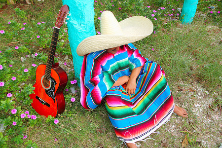 墨西哥懒人阔边帽帽子男士雨披午睡花园