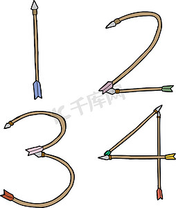 弓箭图标摄影照片_一、二、三、四箭