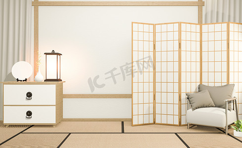 模拟海报柜的想法木制日本设计和 whi