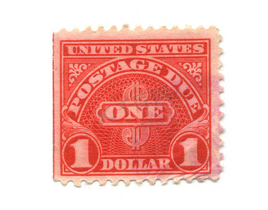 美国一美元的旧邮票