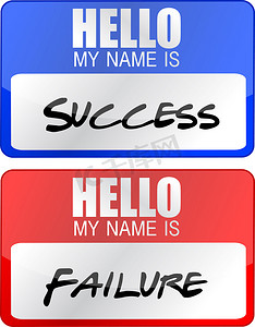 success, failure red and blue name tags 插图