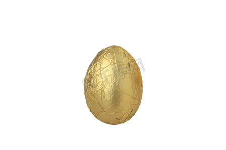 金箔中的鸡蛋-孤立的物体