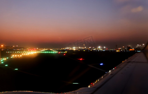 起飞灯孟买机场跑道