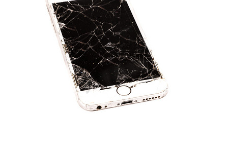 公司介绍展架摄影照片_苹果公司开发的破损的 iPhone 6S