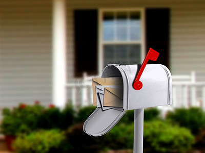 房子前面的白色邮箱