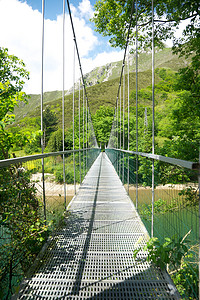 绿色金摄影照片_孤独的金属人行桥