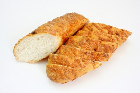 长条花穗摄影照片_红润的长条面包