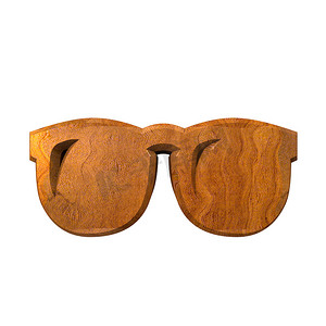 在木头上的 3d 眼镜