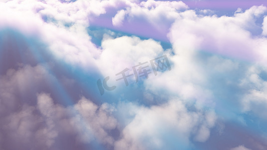 空气品质摄影照片_飞越云层抽象 3d 渲染