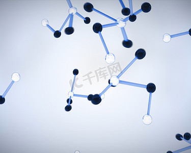 分子细胞摄影照片_黑色、白色和蓝色分子细胞