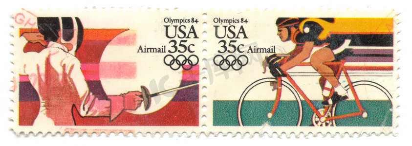 来自美国的旧邮票