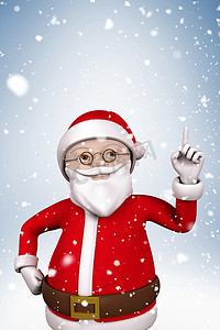 圣诞节红色卡通摄影照片_卡通圣诞老人的复合形象