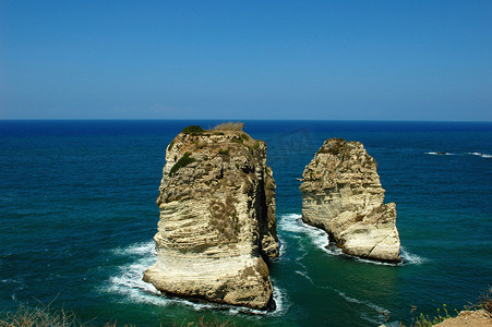 “鸽子岩，黎巴嫩贝鲁特”