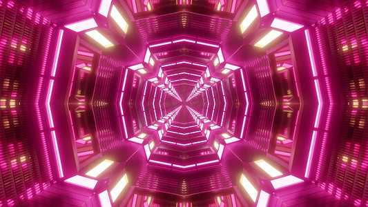 粉色十字形隧道的 3D 插图