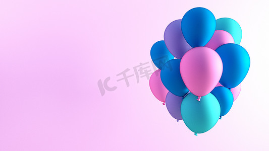 节日气球装饰背景摄影照片_气球庆典背景