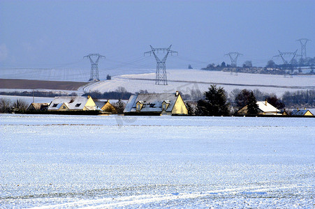 冬天的法国乡村风景