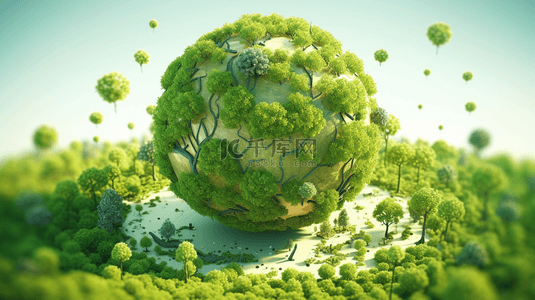 地球环境背景图片_绿色环境保护环保节能3D立体地球
