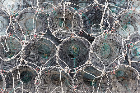 龙虾网摄影照片_捕捞渔业和海鲜的陷阱
