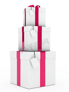 礼品盒粉色白色堆叠