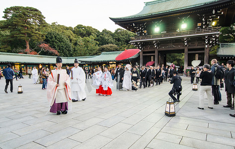 原宿，东京 — — 11 月 20 日： 一个典型的婚礼庆典